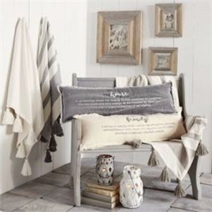 Mud Pie White Tassel Throw